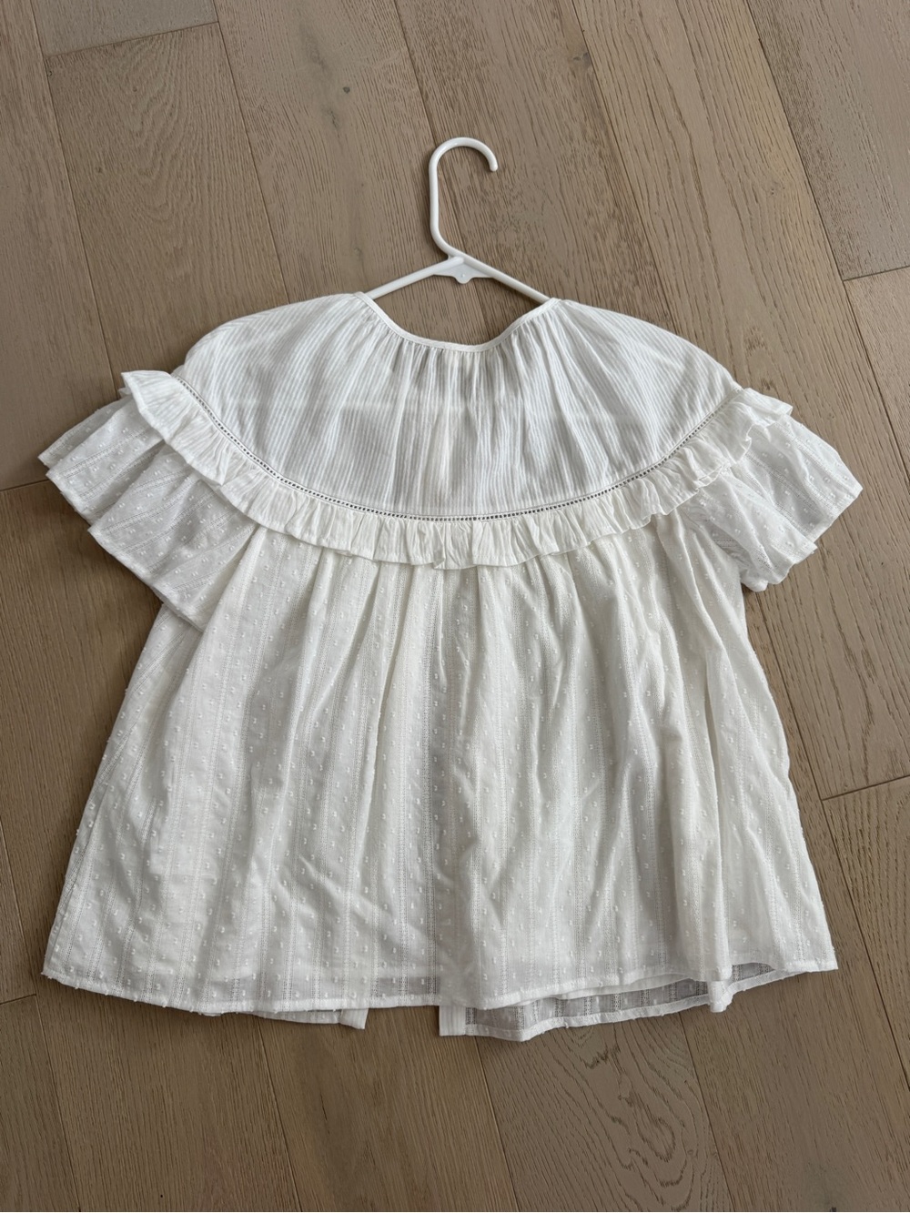 FewModa White Ruffle Button-Front Top - Picture 2 of 4